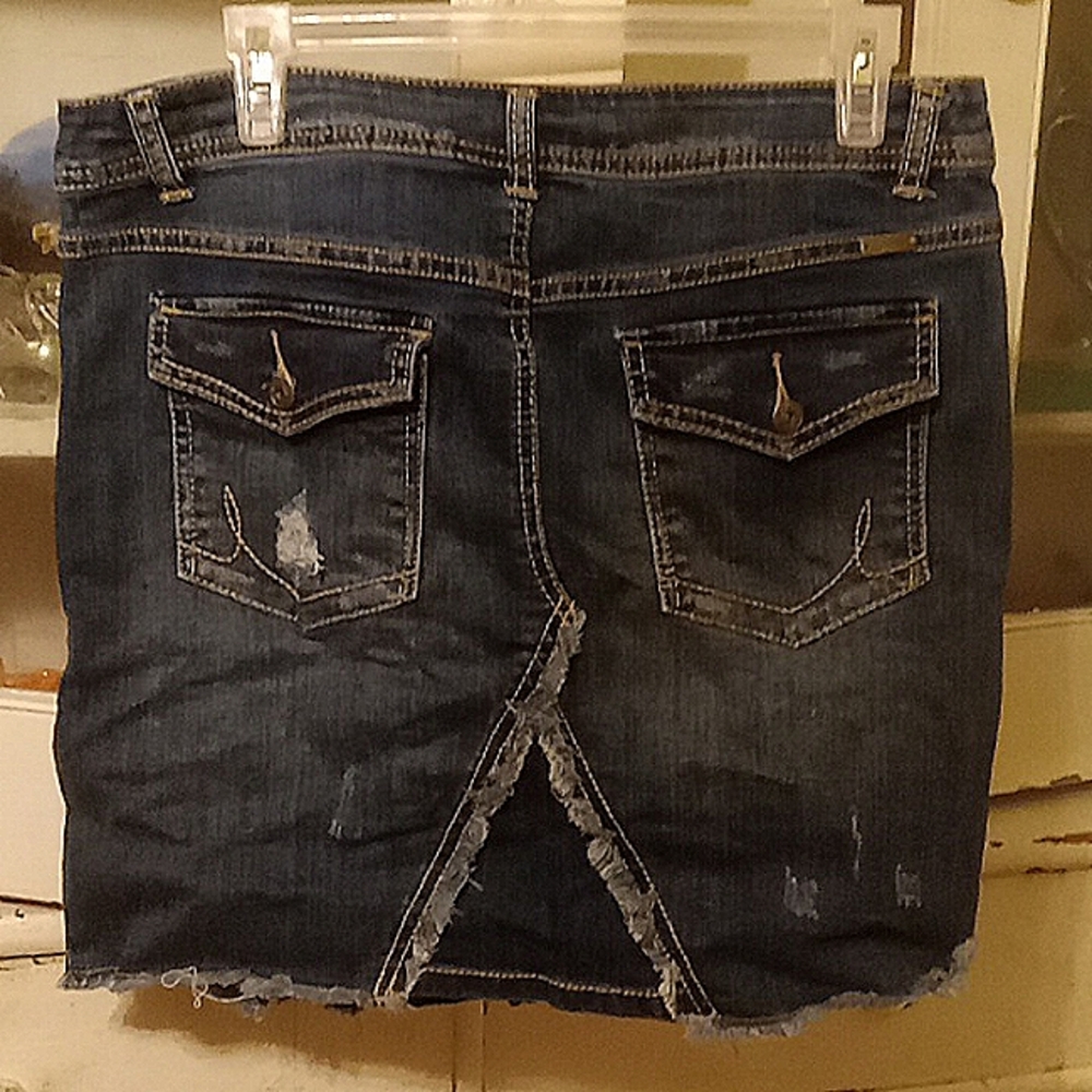INC Denim Regular fit distressed jean skirt size 10 - Picture 5 of 5